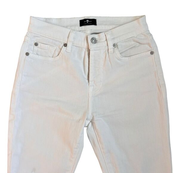 7 For All Mankind Josefina White High-Rise Slim Jeans Size 24 - Picture 2 of 8